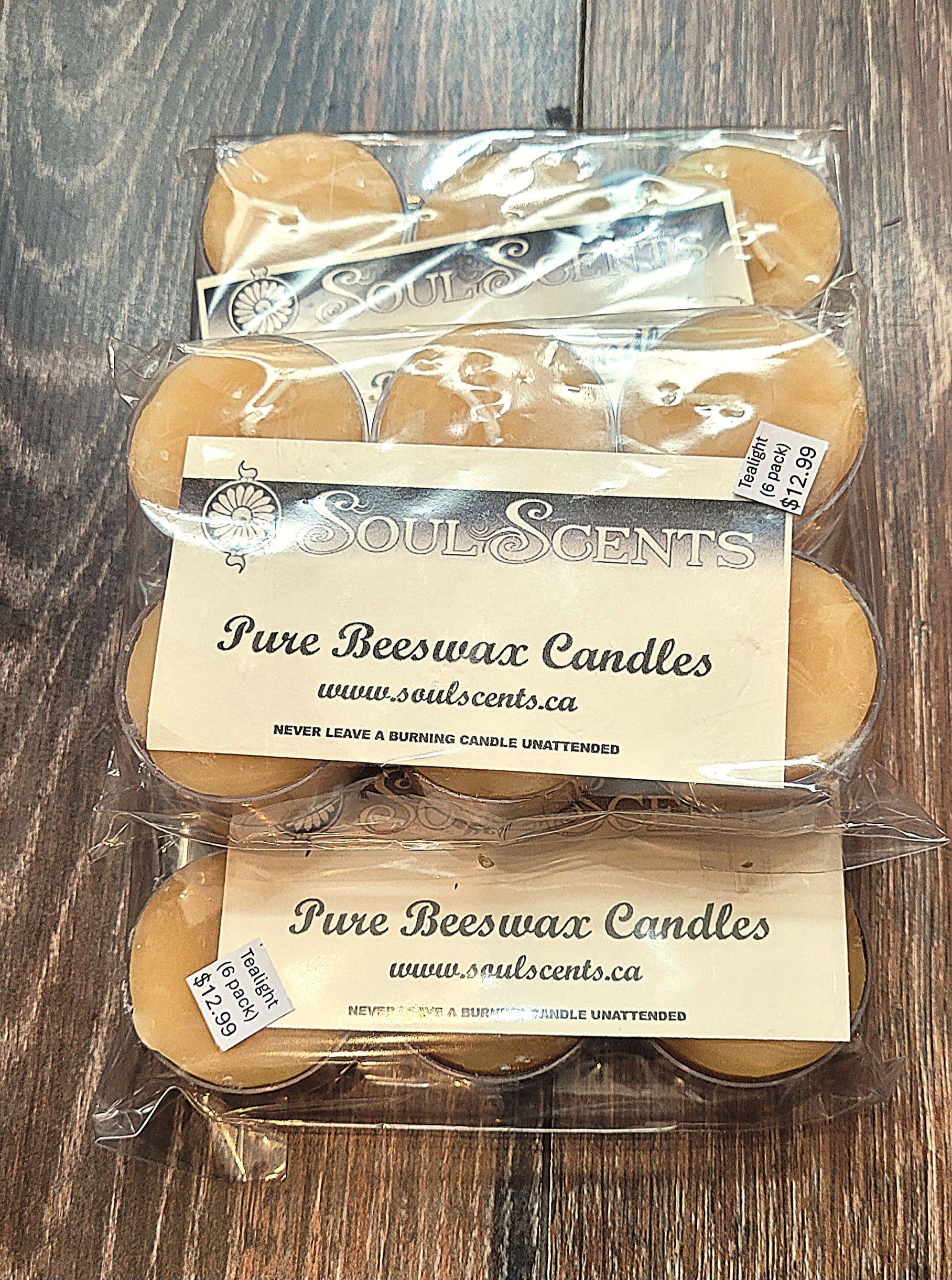 Pure Canadian Beeswax (Tealight 6 Pack)